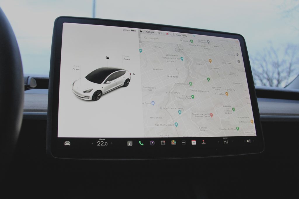 Tesla Centre Touchscreen with a Screen Protector