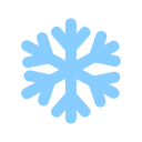 Blue snowflake symbol displayed in a Tesla