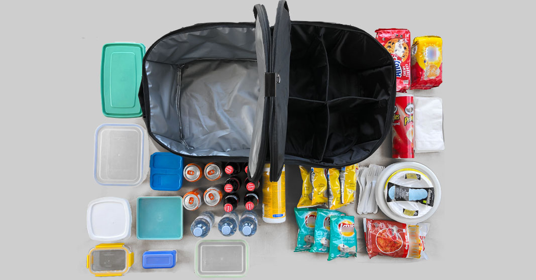Model 3 frunk food bag fits many items