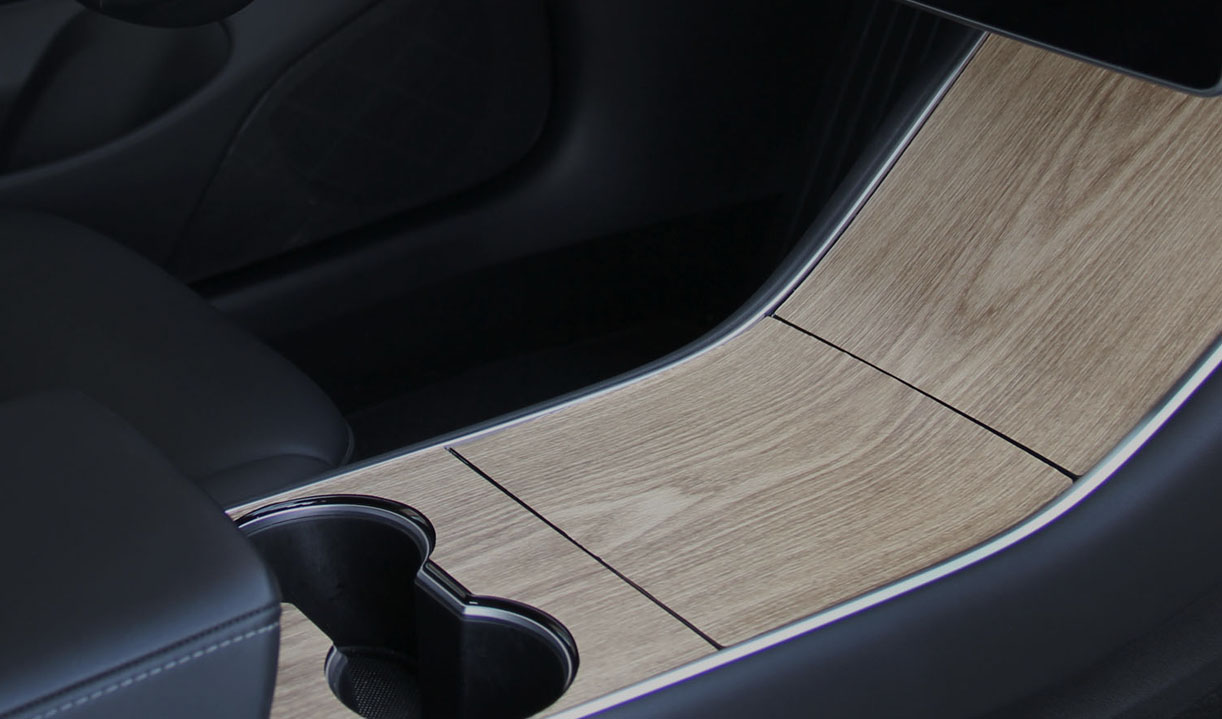 Center Console modern wood wrap