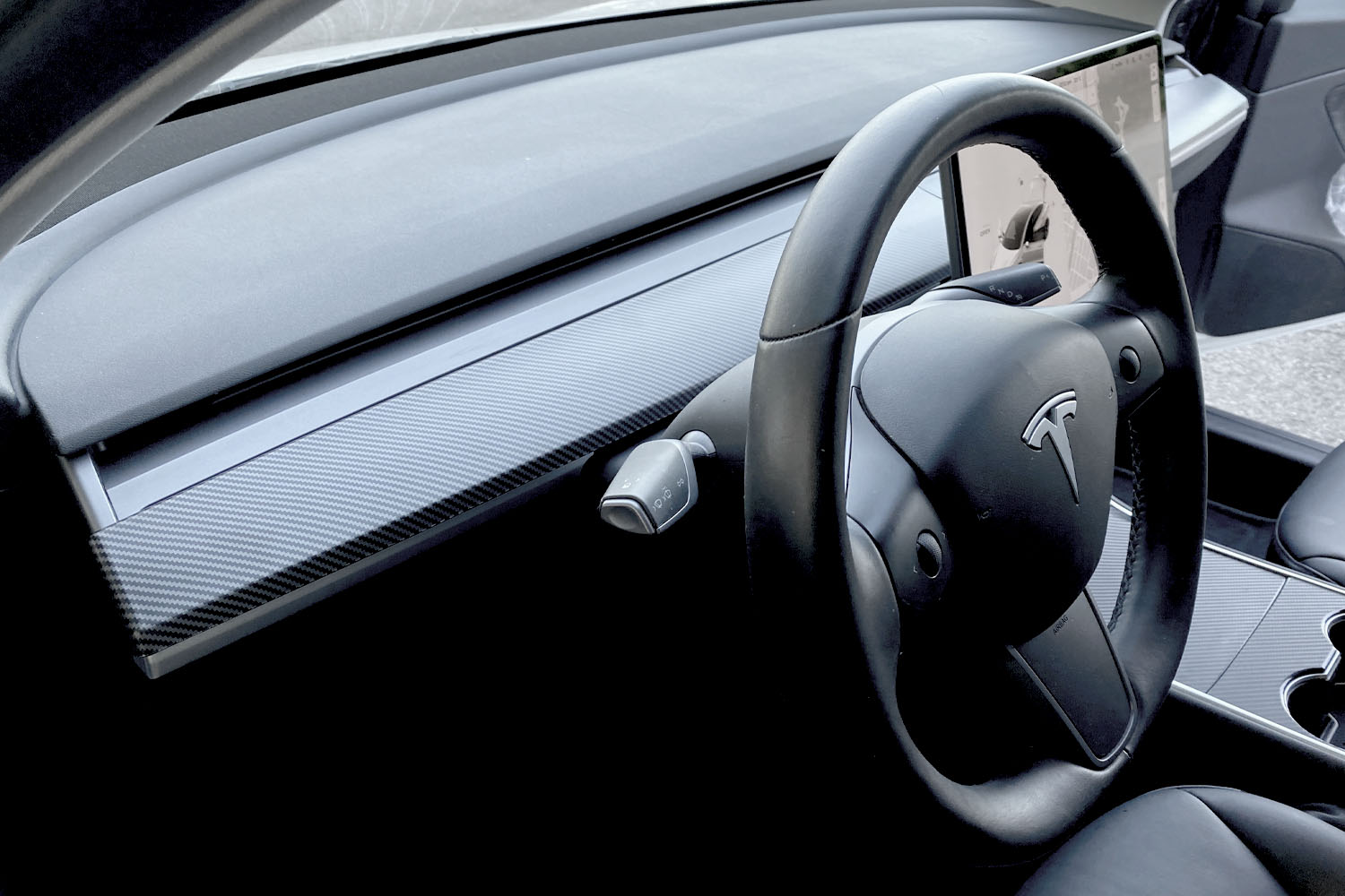 Model 3 Carbon Fiber Dash & Doors Trim Covers - Tesloid Canada