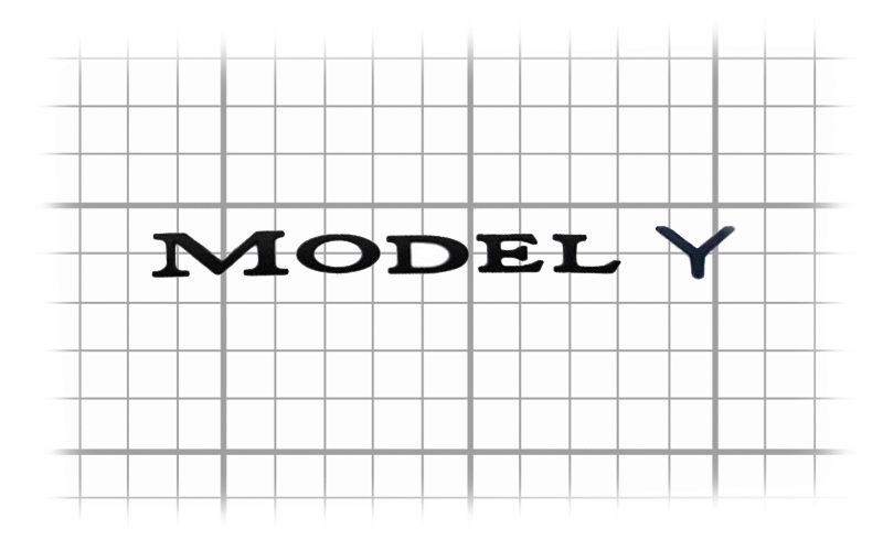 Model 3 Emblem badge Size