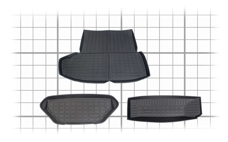 model S frunk trunk mats dimensions