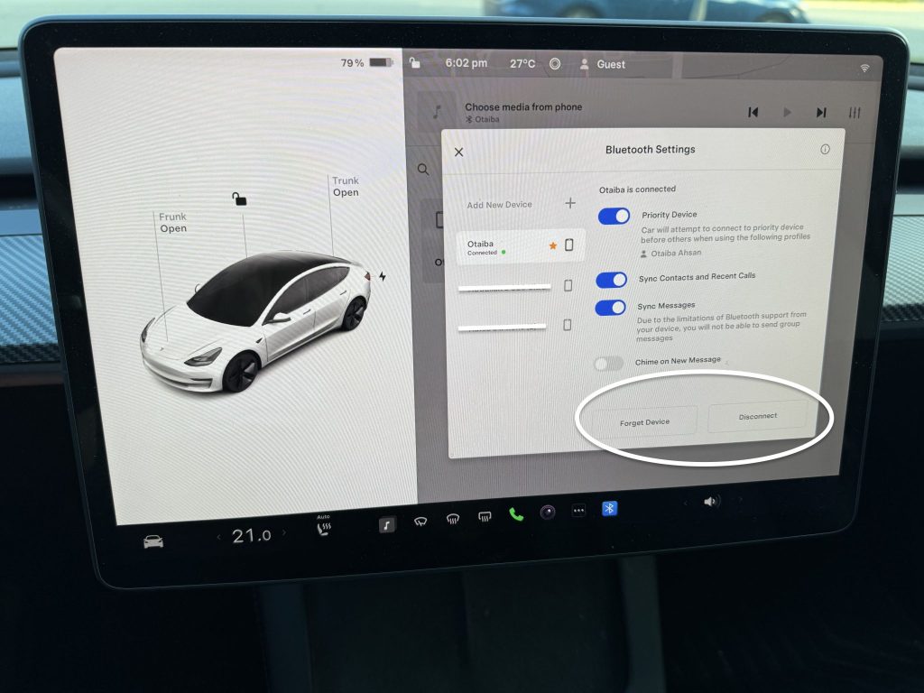 Hit “Disconnect” or “Forget Device”