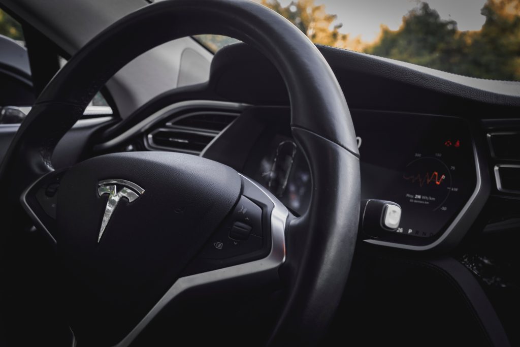 Interior of a Tesla