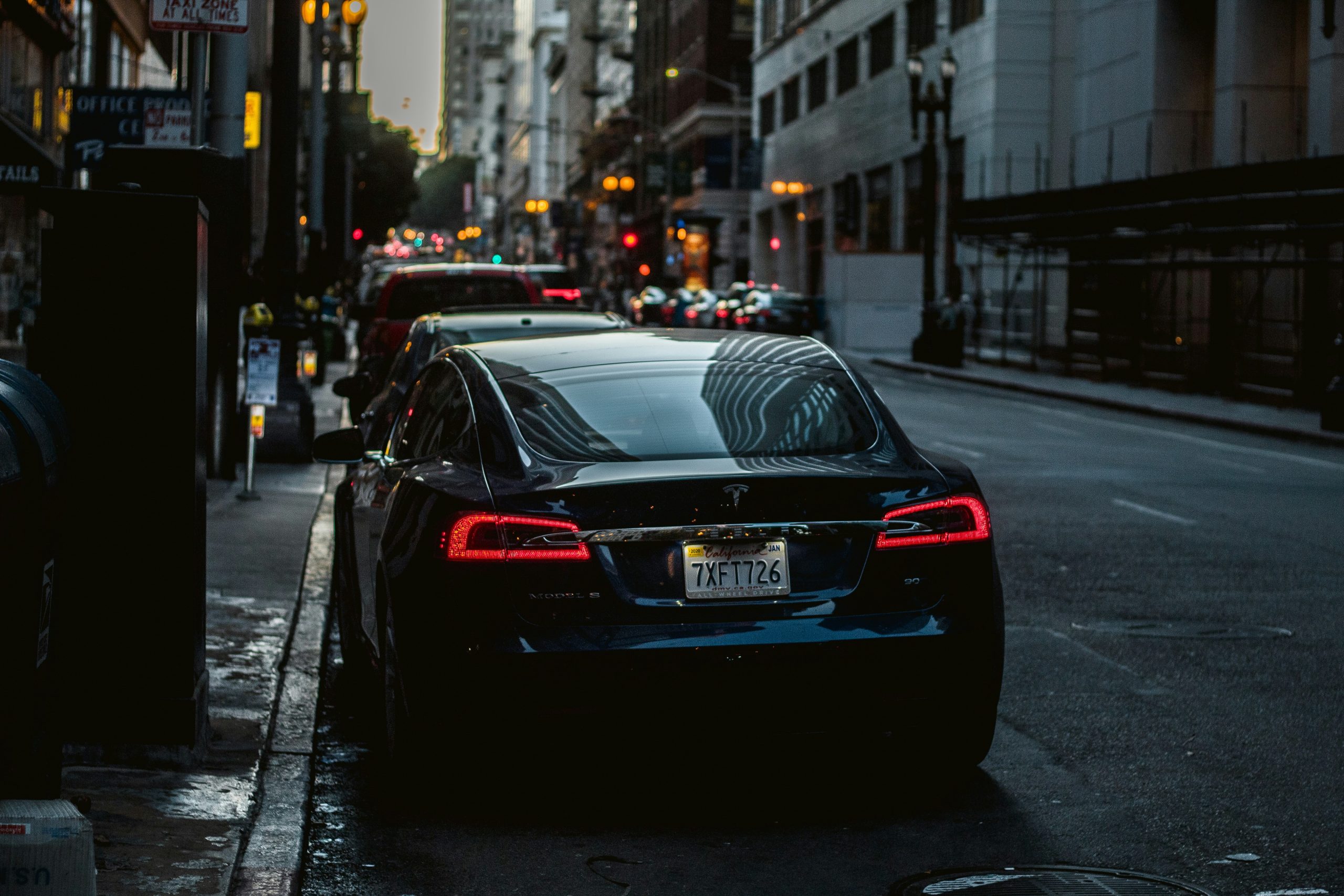 Tesla Model S Parked on the Street