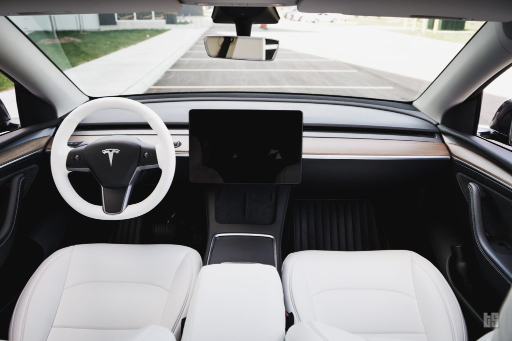 Tesloid Nappa Leather Seats Covers for Model Y - Dove White