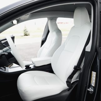 Tesloid Nappa Leather Seats Covers for Model Y - Dove White