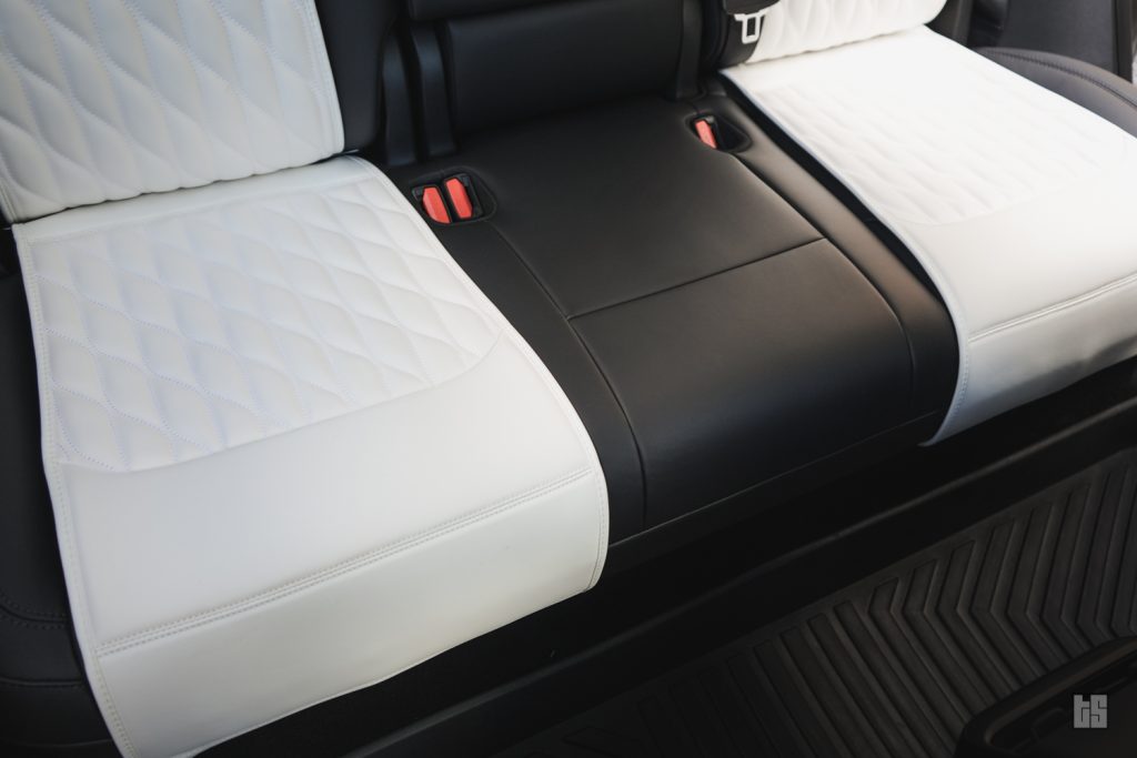 Tesloid Nappa Leather Seats Protectors for Model Y - Dove white