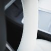 Tesloid Nappa Leather Steering Wheel Cover Hand Stitched for Model Y - Dove White