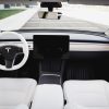 Tesloid Nappa Leather Steering Wheel Cover Hand Stitched for Model Y - Dove White