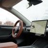Tesloid Nappa Leather Steering Wheel Cover Hand Stitched for Model Y - Saddle Tan