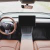 Tesloid Nappa Leather Steering Wheel Cover Hand Stitched for Model Y - Saddle Tan