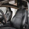 Tesloid Napa Leather Steering Wheel Cover- Black Suede with Red Stripes