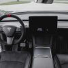 Tesloid Napa Leather Steering Wheel Cover- Black Suede with Red Stripes