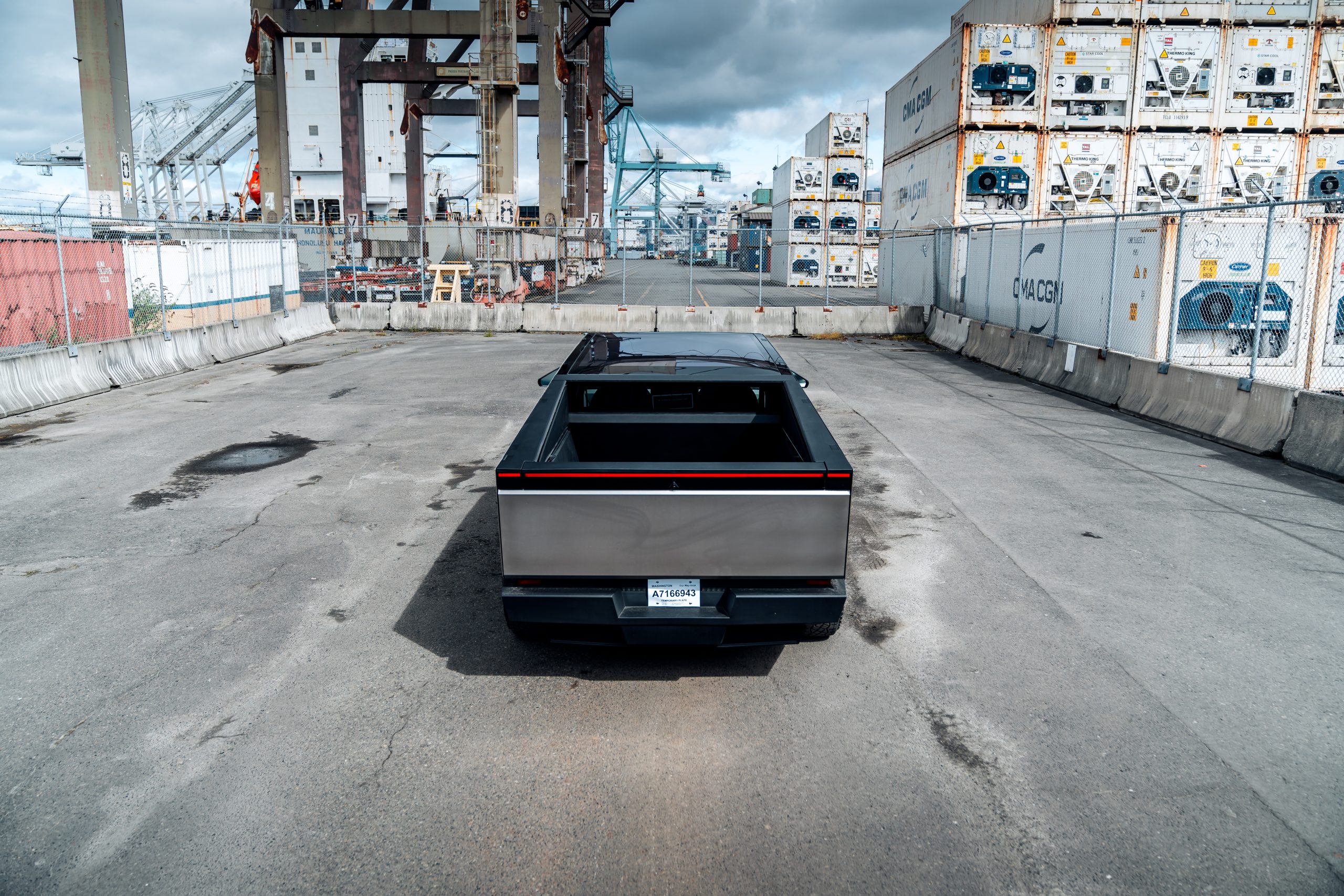 Rear View of the Tesla Cybertruck