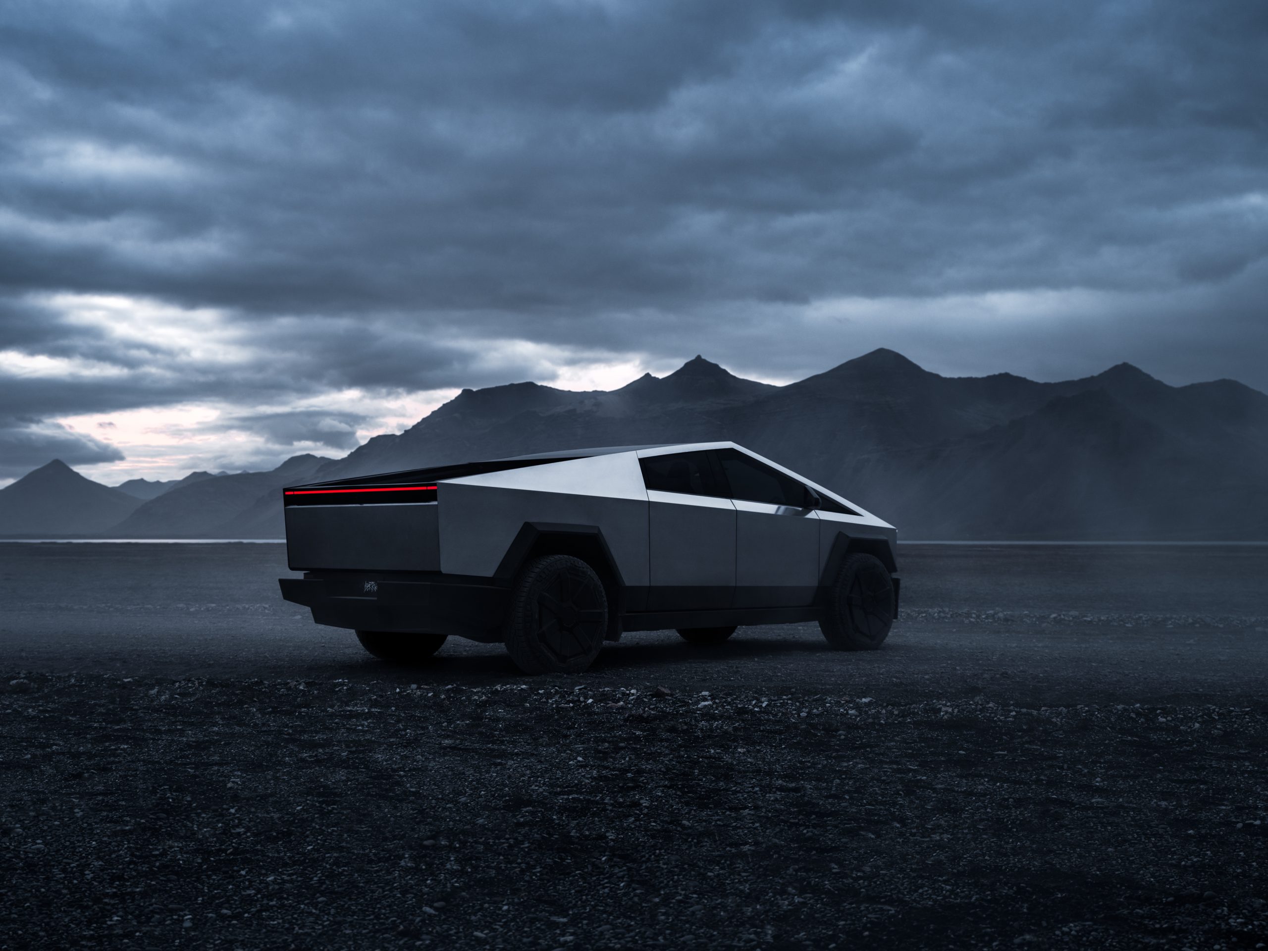 Tesla Cybertruck Parked in a Scenic Location