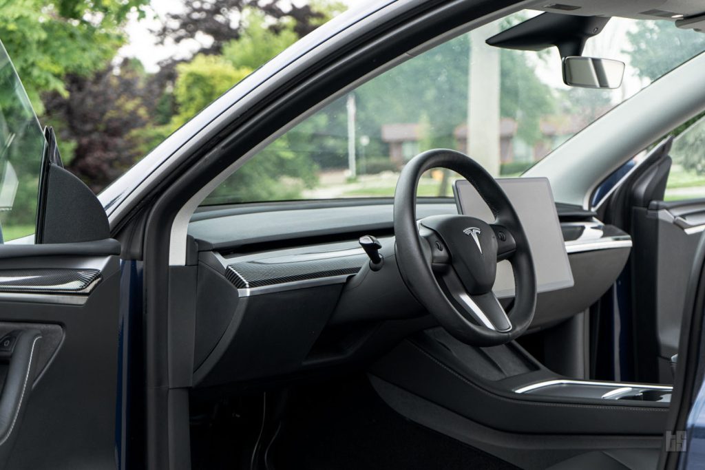 Tesla Model Y Gloss Carbon Fiber Dash and Door