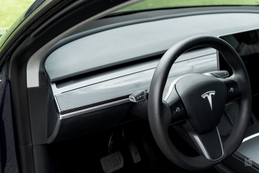 Tesla Model Y Gloss Carbon Fiber Dash and Door