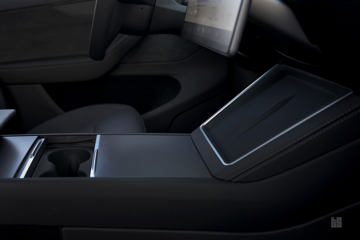 Tesla Model Y Juniper 3D Cup Holder and Wireless Charger Liners Tesla Model Y Juniper 3D Cup Holder and Wireless Charger Liners