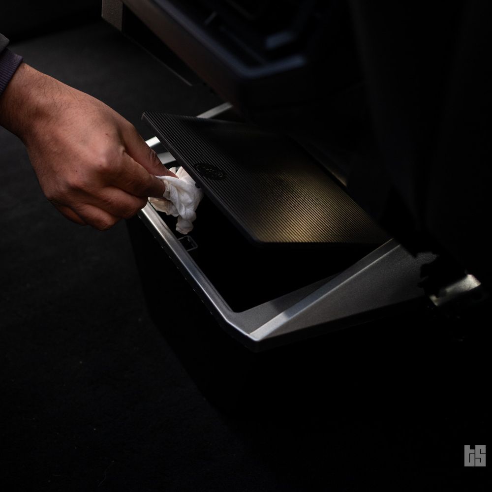 model Y trash can interior designated