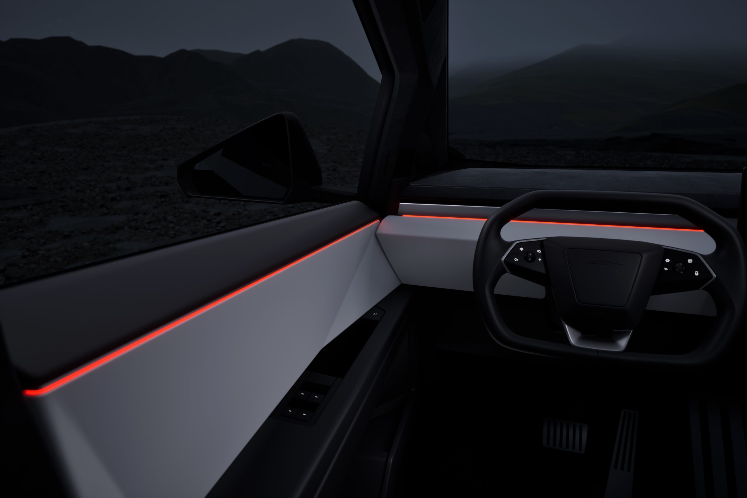 Interior of Tesla Cybertruck
