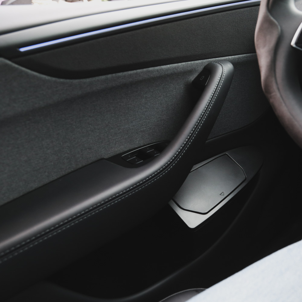 model Y trash can interior front door