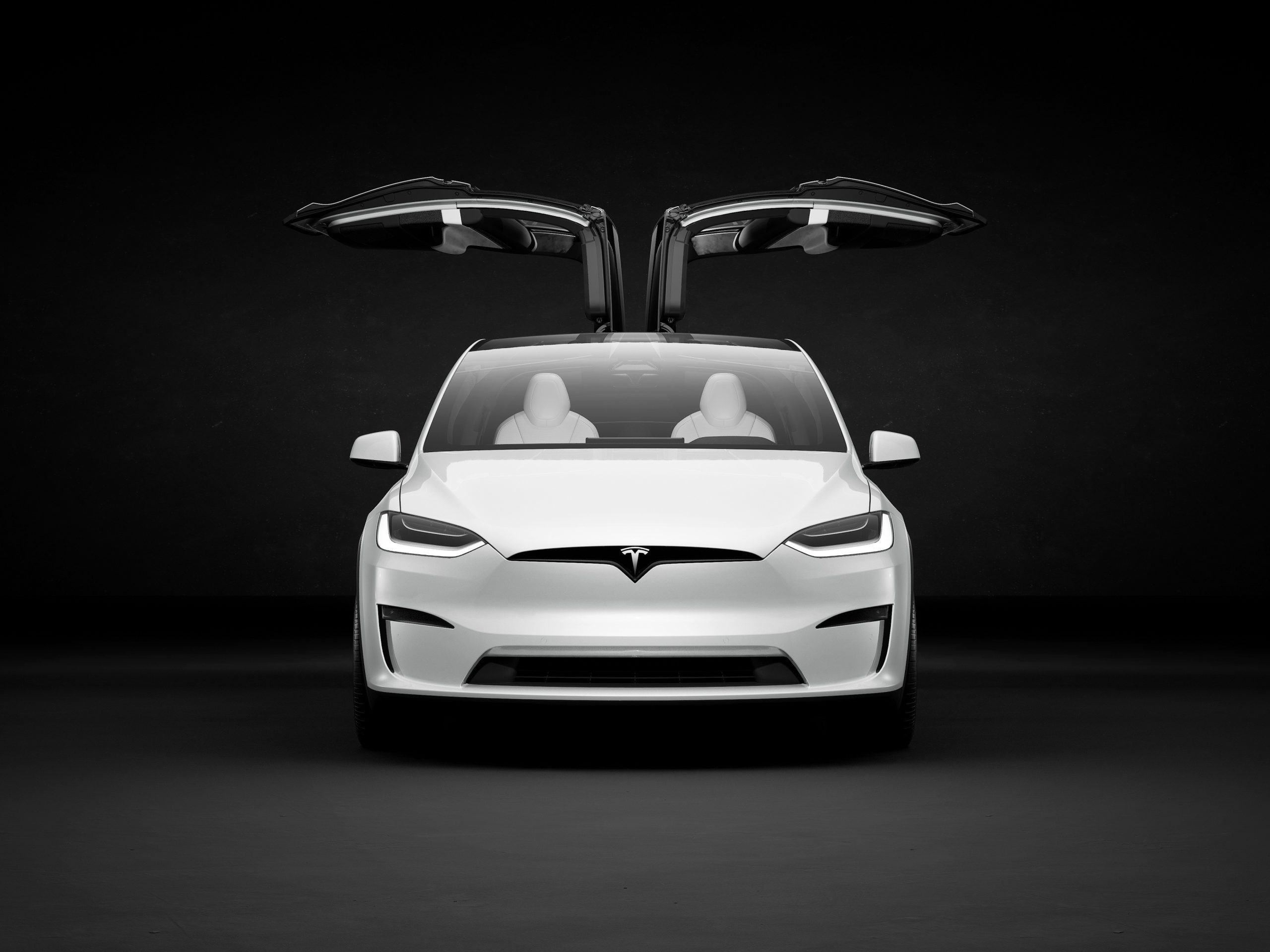 Tesla Model X with Falcon Doors Open